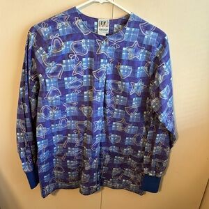 Uniform Advantage Holiday Snap Up Scrub Jacket